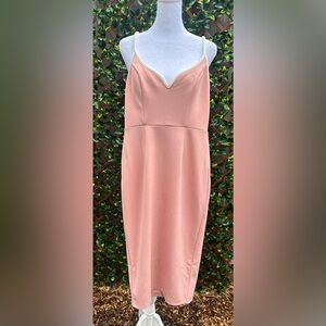 🌸 Here Comes The Sun Blush Pink Midi Dress – Size S